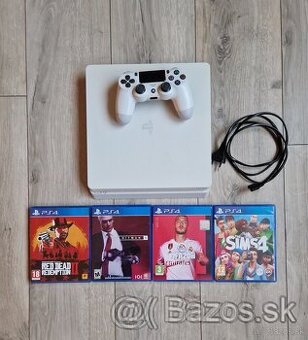 Playstation 4 Slim - 500Gb - Biela + Hry