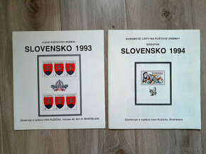 Albumové listy Slovensko 1993 a 1994, nepoužité