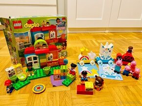 Lego duplo 10833 škôlka + veselý vláčik + Peppa pig rodinka