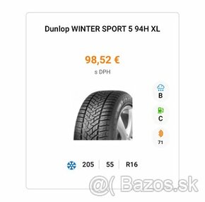 Zimné pneumatijy 205/55/R16 Dunlop