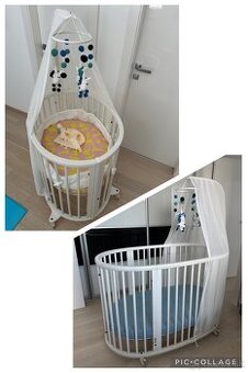 Rastúca Postieľka Stokke Sleepi V1 + mini biela