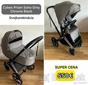 Kočík Cybex Priam Soho Grey Chrome Black - 1