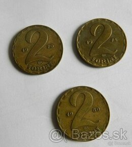 3 ks mincí Madarsko 2 Forint 1970 ,1974,1980