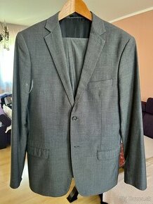 Pánsky oblek šedý s prúžkom SAXOO LONDON veľkosť 48