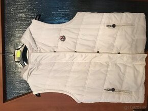 MONCLER originál snehobiela damska vesticka L