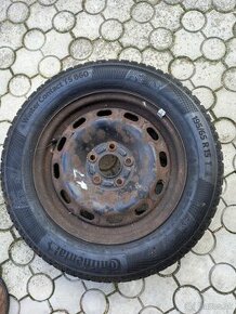 Plechové disky 5x108 + zimné pneu 195/65 R15 - 1