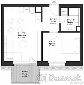 REZERVÁCIA (BD2_01.04) 2-izbový byt v projekte KRÁSNE V K - 1