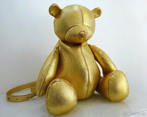 LUXUSNÝ BACKPACK " GOLD BEAR ZIPP " | " L " Made in Italy