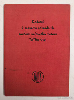 TATRA 928 Dodatek k seznamu náhradních součástí naftového mo