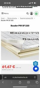 Nadkrokvová izolácia Bauder PIR panelSF 220 - 1