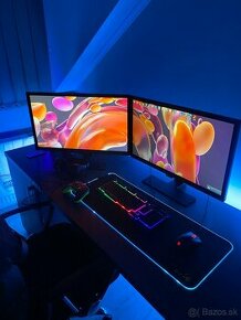 Herný PC setup (PC, monitor, myš, klávesnica, podložka)