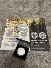 10 Euro Liturgický jazyk PROOF 2018 + pamätný list