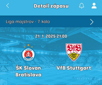 Listok na Ligu Majstrov: Slovan vs Stuttgart