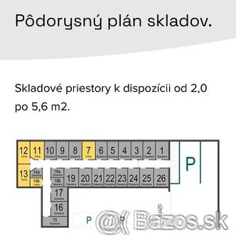 Sklad č.13, plocha 5,2m², Mierová 58, Bratislava