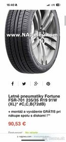 235/35 R19 Letná