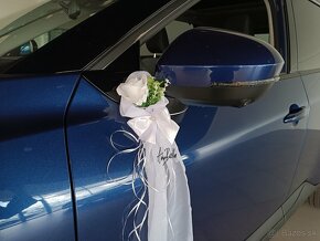 Mašle na svadobné auto s ružou