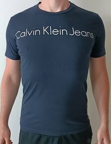 Pánske modré tričko CALVIN KLEIN - 1