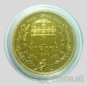 1 Koruna 1906 KB  Au    novorazba 2014