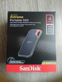 4TB SanDisk Extreme Pro Portable SSD s uzamknutim na kod.