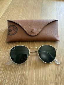 Ray Ban okrúhle zlaté slnečné okuliare