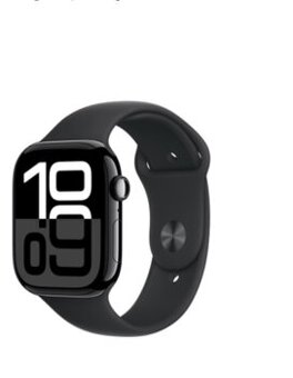 Apple Watch 10 GPS 46mm Jet Black Aluminium Sport Band M/L