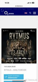 2 lístky Rytmus O2 Arena