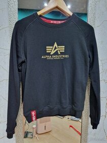 Cierno zlata mikina Alpha Industries XS (sedi na S)