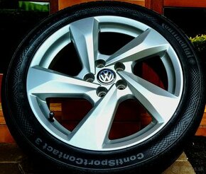 alu R18 5x112 orig. Audi Q3 + VW Tiguan, zimné pneu 235/50 - 1