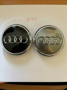 Stredové krytky (pukličky) Audi - priemer 77 mm čierne/sivé - 1