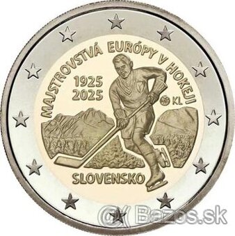 2€ Slovensko 2025 - Majstrovstvá Európy v hokeji - 100. výr.