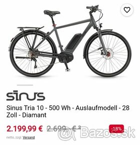 Pansky elektro trekovy bicykel SINUS Bosch performance