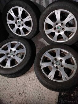 4ks alu disky orig. Škoda 5x112 r16 pneu 205/55 r16