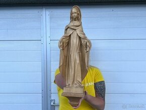 Velká dřevěná socha Panna Marie ruční řezba 64cm - 1