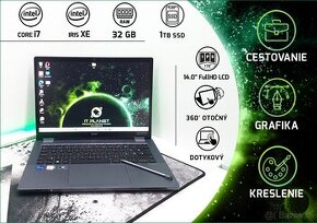 14" FullHD 360° otočý Acer Spin, i7-13.gen/32GB/Iris XE/1TB