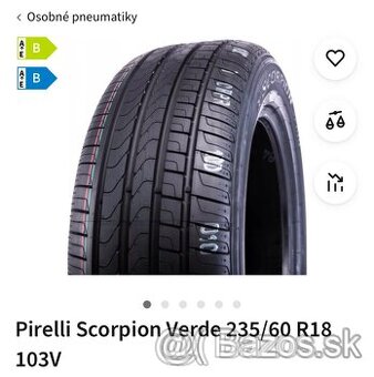 Kúpim  Pirelli Scorpion Verde 235/60