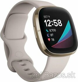 Damske sportove hodinky Fitbit Sense – Lunar White/Soft Gold - 1