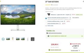 Predam 27" QHD (2K) monitor DELL S2721DS - HDMI/Pivot/IPS