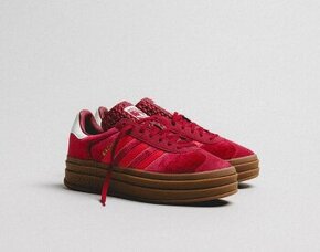 Zamatove cervene Adidas Gazelle