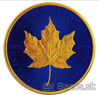 Investicne striebro mince minca Maple Leaf 100 ks svet