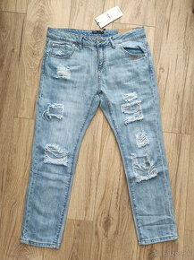 Dámske roztrhané jeansy / rifle - Oodji Denim - M - 1