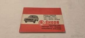 ŠKODA 105 / 120  užovka - příručka  návod k obsluze a údržbě