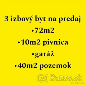 3 izbový byt s pozemkom a garážou - 1