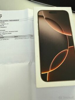 Predám vymením Iphone 16 pro max 256 Desert Titanium nový