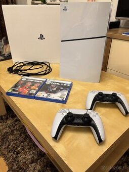 Sony PlayStation 5 Slim + 2x DualSense + Hry