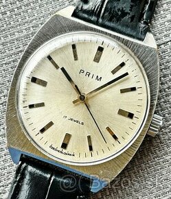 Československé Mechanické Retro Vintage hodinky PRIM Chrom