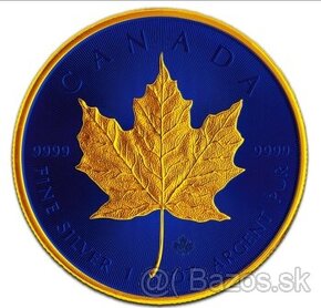 Investicne striebro mince minca Maple Leaf 100 ks svet