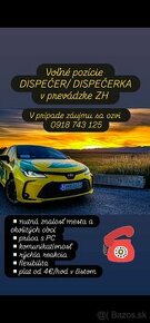 Pracovná ponuka DISPEČER  / DISPEČERKA pre taxislužbu - 1