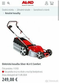 AL-KO kosačka elektrická originall