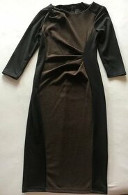 Dámske čiernohnedé šaty, veľkosť 34