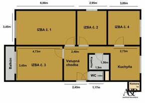 ZNÍŽENÁ CENA NA PREDAJ 4.IZB. BYT S BALKÓNOM, 84M2, UL., ŠKO - 1